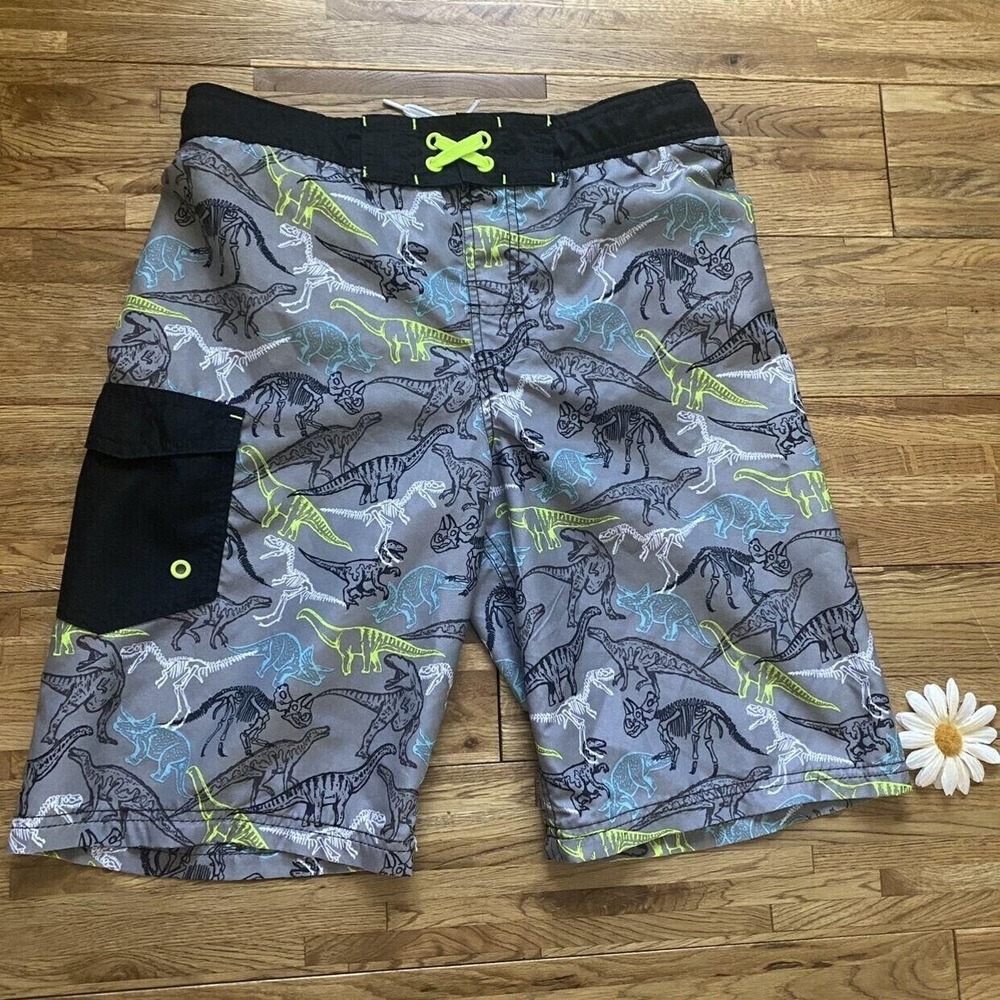 Cat &‎ Jack Neon Dinosaur Swim Trunks Size XL 16